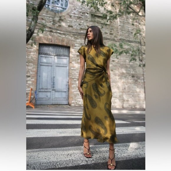 ★ZARA★ SATIN PRINTED MIDI DRESS Zara | Dresses | Zara Printed Satin Effect Midi Dress | Poshmark